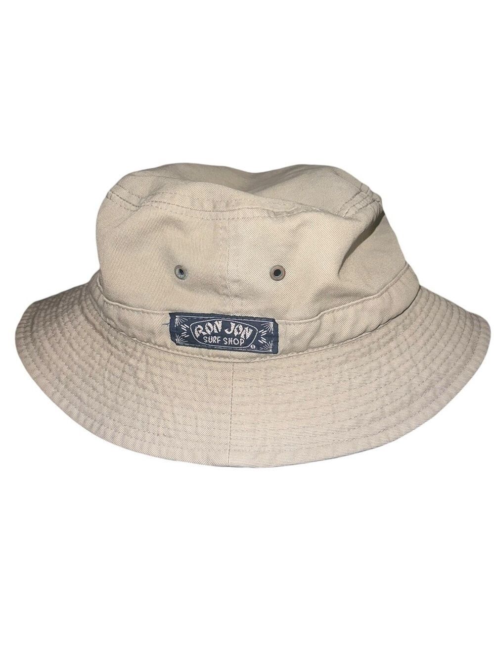 Ron Jon Surf Shop Logo Bucket Hat Tan 100% Cotton Size Medium